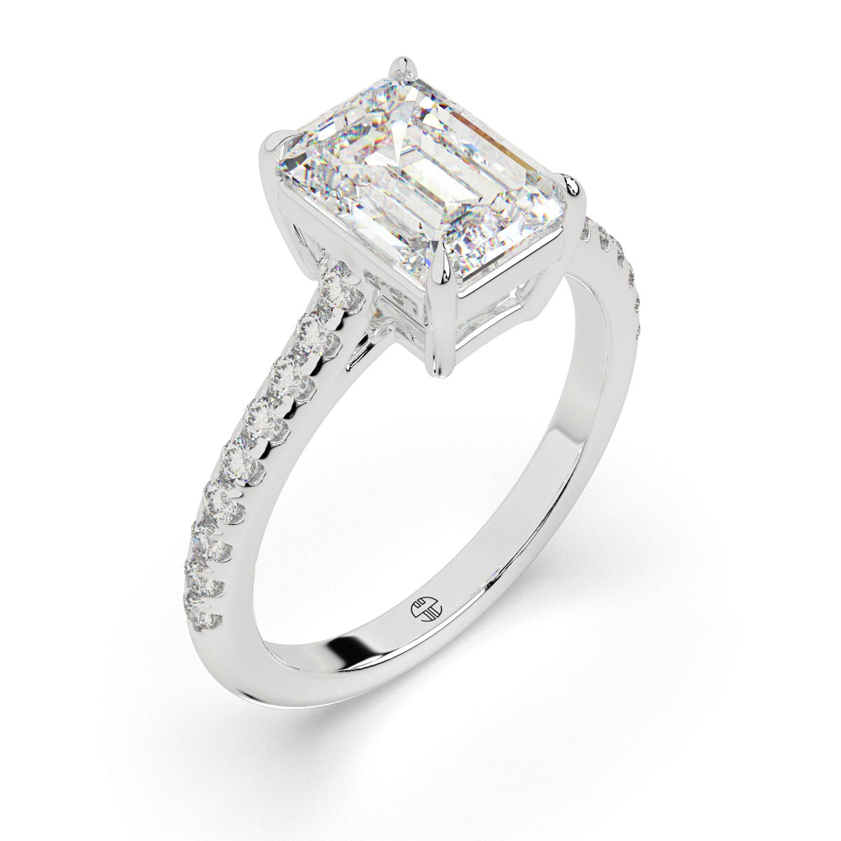 Radiant Emerald Pavé Ring