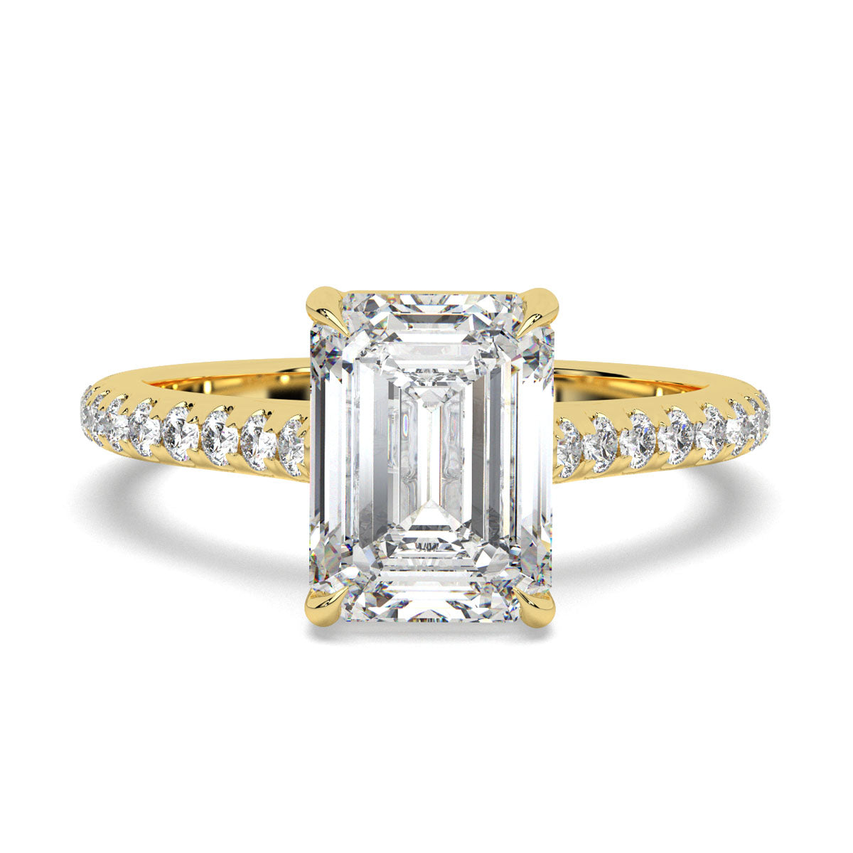 Radiant Emerald Pavé Ring