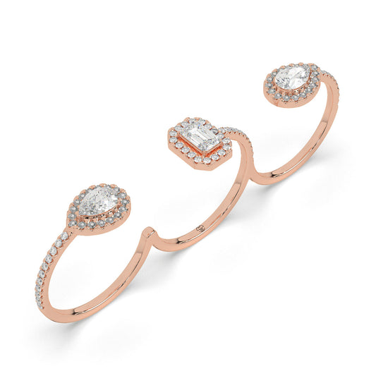 Celestial Arc three finger ring