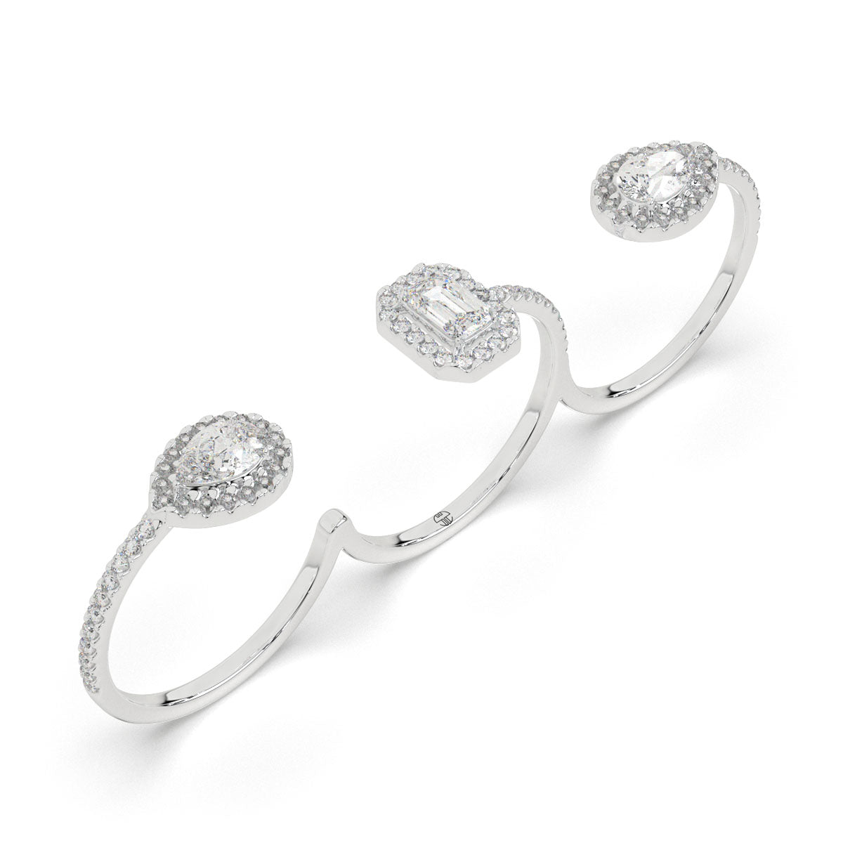 Celestial Arc three finger ring