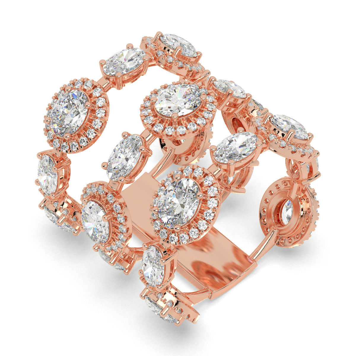 Triple Row Oval Radiance Ring