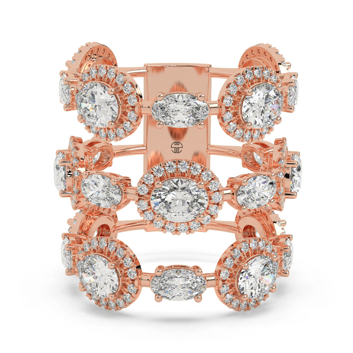 Triple Row Oval Radiance Ring