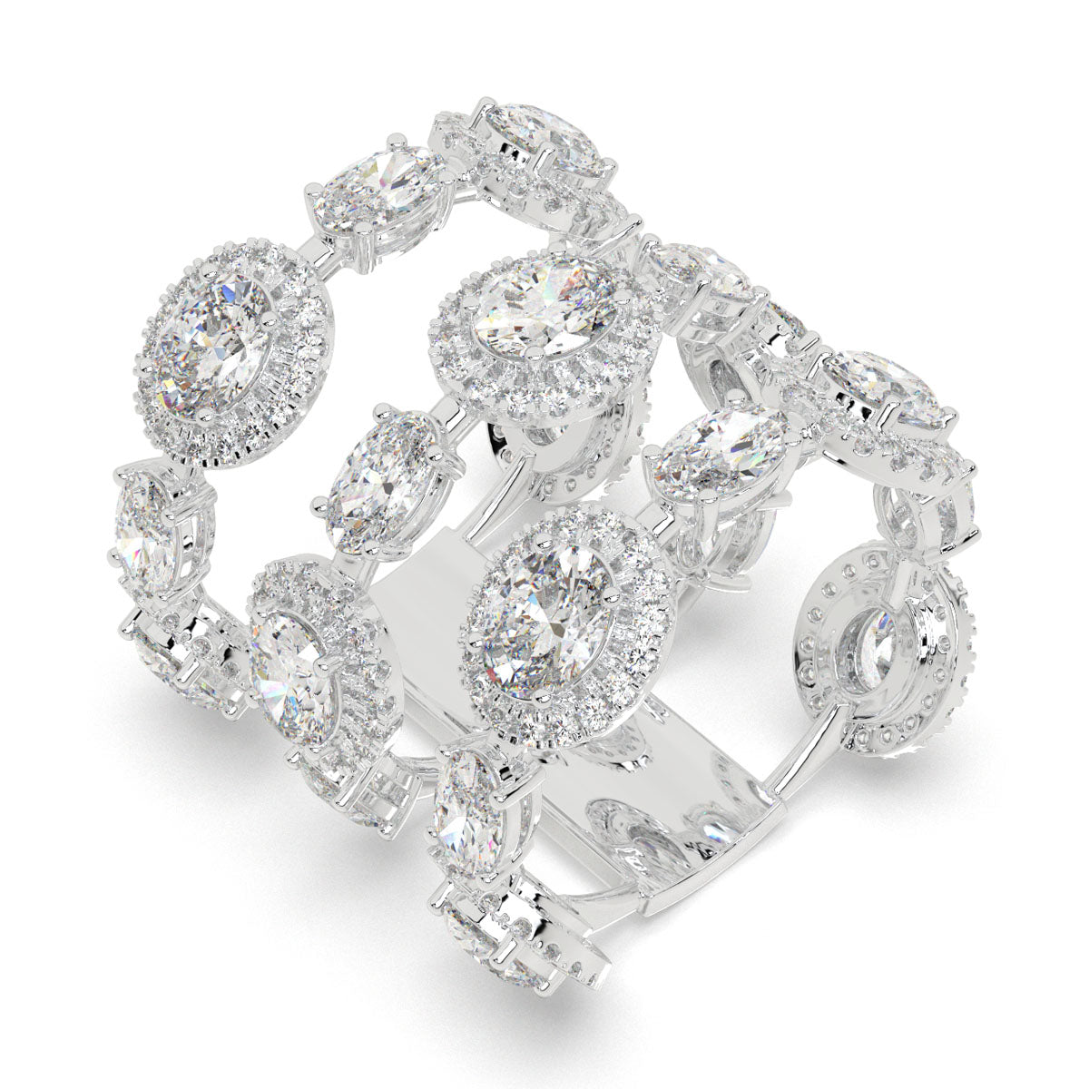 Triple Row Oval Radiance Ring