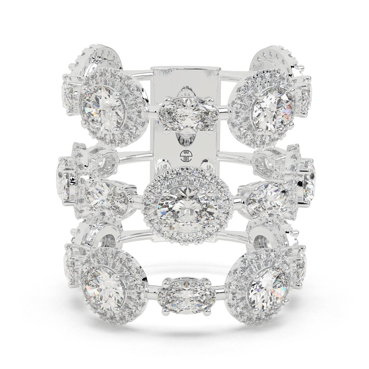 Triple Row Oval Radiance Ring