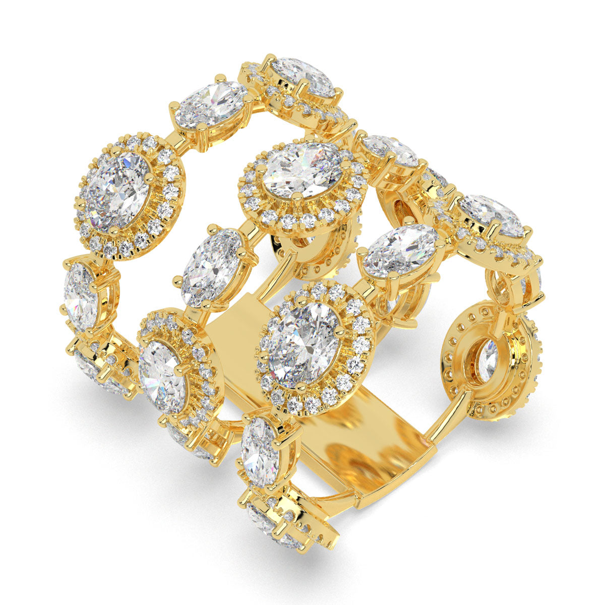 Triple Row Oval Radiance Ring