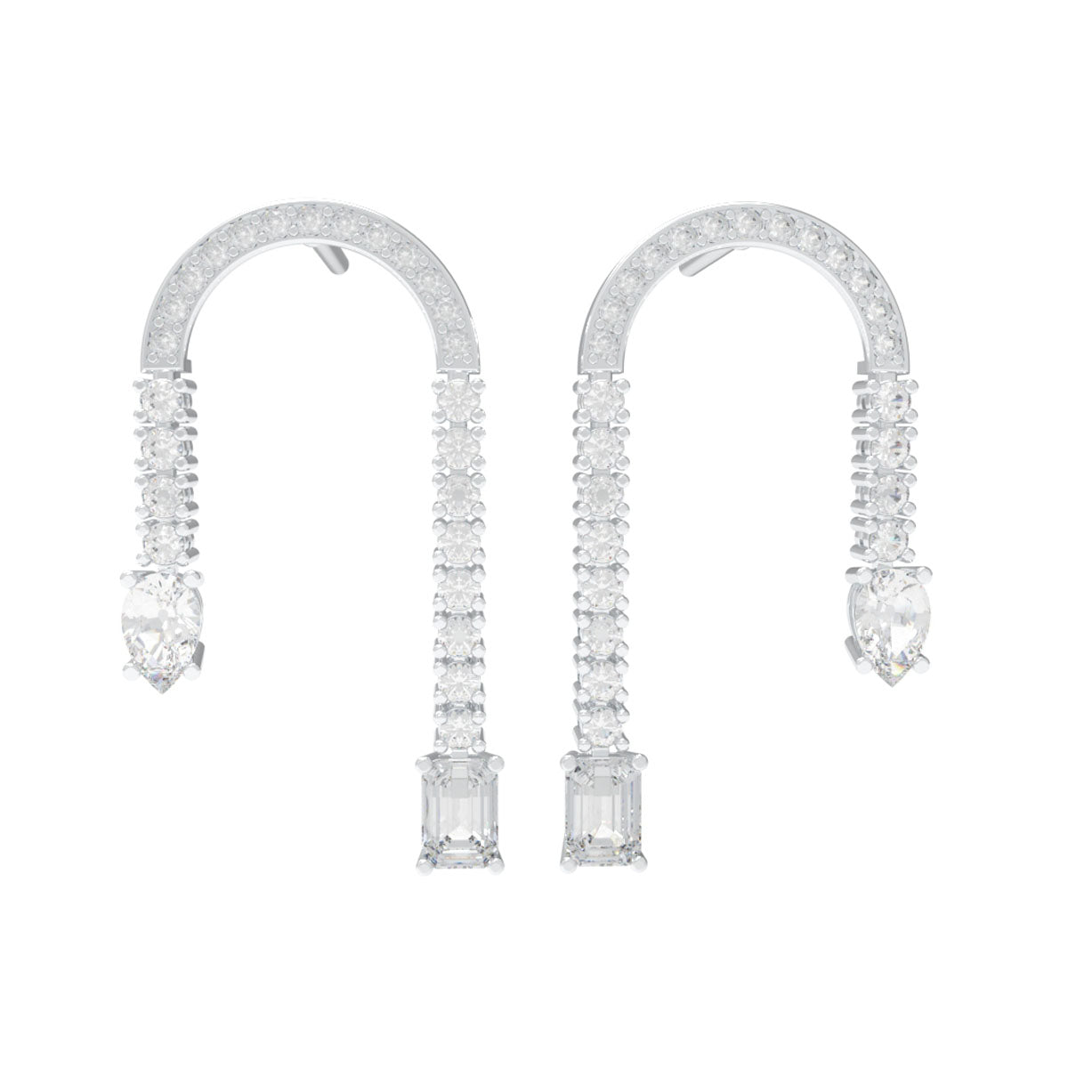Emerald & Pear Cascade Earrings